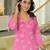 Floral Printed V-Neck Straight Cotton Kurta