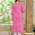 Floral Printed V-Neck Straight Cotton Kurta