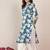 Floral Printed Mandarin Collar Straight Kurta
