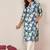 Floral Printed Mandarin Collar Straight Kurta
