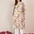 Floral Printed V-Neck Cotton Straight Kurta