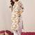 Floral Printed V-Neck Cotton Straight Kurta