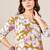 Floral Printed V-Neck Cotton Straight Kurta