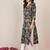 Floral Printed V-Neck Cotton Straight Kurtas