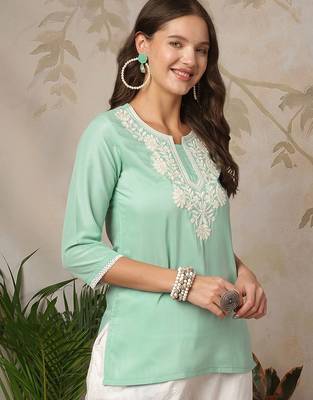Women Solid Daily Cotton Straight Kurta 5