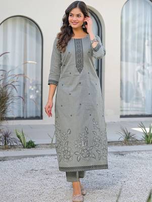 Women Floral Printed Regular Kurta with Trousers & With Dupatta 7
