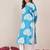 Floral Printed Mandarin Collar Straight Kurta