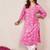 Women Floral Printed V-Neck Straight Kurta