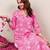 Women Floral Printed V-Neck Straight Kurta
