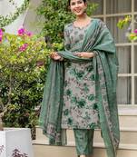 Women Floral Printed Kurta with Trousers & Dupatta