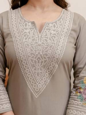 Women Ethnic Motifs Embroidered Thread Work Kurta with Trousers & Dupatta 6
