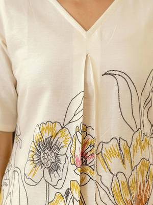 Printed Beige Cotton Co Ords for Women 3
