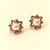 Certified natural freshwater pearls jewellery pearl & ruby zircon floral star stud earrings, gold tone .