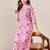 Floral Printed Mandarin Collar Cotton Straight Kurta