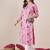 Floral Printed Mandarin Collar Cotton Straight Kurta