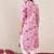 Floral Printed Mandarin Collar Cotton Straight Kurta
