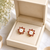 Certified natural freshwater pearls jewellery pearl & ruby zircon floral star stud earrings, gold tone .