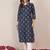 Floral Printed Cotton V-Neck Straight Kurtas