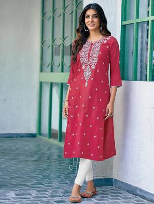 Women Ethnic Motifs Dyed Chikankari Kurta 1