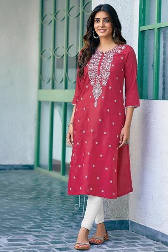 Women Ethnic Motifs Dyed Chikankari Kurta