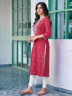 Women Ethnic Motifs Dyed Chikankari Kurta 4