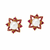 Certified natural freshwater pearls jewellery pearl & ruby zircon floral star stud earrings, gold tone .