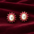 Certified natural freshwater pearls jewellery pearl & ruby halo stud earrings, gold-tone floral design freshwater pearl.