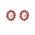 Certified natural freshwater pearls jewellery pearl & ruby halo stud earrings, gold-tone floral design freshwater pearl.