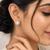 Certified natural freshwater pearls jewellery pearl centre crystal halo stud earrings, gold tone floral cluster design.