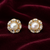 Certified natural freshwater pearls jewellery pearl centre crystal halo stud earrings, gold tone floral cluster design.
