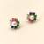 Certified natural freshwater pearls jewellery pearl centre multicolour gemstone floral stud earrings ruby, emerald.