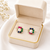 Certified natural freshwater pearls jewellery pearl centre multicolour gemstone floral stud earrings ruby, emerald.