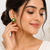 Certified natural freshwater pearls jewellery pearl centre flower stud earrings with green zirconia, gold tone floral.