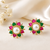 Certified natural freshwater pearls jewellery pearl centre floral stud earrings with ruby & emerald stones gold-tone.