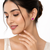 Certified natural freshwater pearls jewellery pink round stud earrings with crystal halo, gold tone cz stone surround.