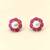 Certified natural freshwater pearls jewellery pearl & ruby stone floral stud earrings for women gold-toned setting.