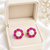 Certified natural freshwater pearls jewellery pearl & ruby stone floral stud earrings for women gold-toned setting.