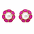 Certified natural freshwater pearls jewellery pearl & ruby stone floral stud earrings for women gold-toned setting.