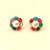 Certified natural freshwater pearls jewellery pearl centre multicolour stone stud earrings for women gold-tone setting.
