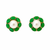 Certified natural freshwater pearls jewellery pearl& green stone floral stud earrings with gold tone setting flower halo