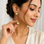 Certified natural freshwater pearls jewellery pearl & green stone floral stud earrings with gold tone setting pearl .