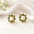 Certified natural freshwater pearls jewellery pearl & green stone floral stud earrings with gold tone setting pearl .