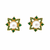 Certified natural freshwater pearls jewellery pearl & green stone floral stud earrings with gold tone setting pearl .
