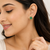 Certified natural freshwater pearls jewellery green stone floral cluster stud earrings with gold-tone frame flower.