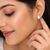 Certified natural freshwater pearls jewellery .oval pearl stud earrings with crystal halo, gold tone cz crystal surround