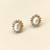 Certified natural freshwater pearls jewellery .oval pearl stud earrings with crystal halo, gold tone cz crystal surround