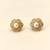 Certified natural freshwater pearls jewellery pearl centre flower stud earrings with cz stones, gold tone floral design.