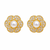 Certified natural freshwater pearls jewellery pearl centre flower stud earrings with cz stones, gold tone floral design.