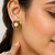 Certified natural freshwater pearls jewellery floral pearl centre stud earrings with ruby & emerald zirconia gold-tone