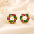 Certified natural freshwater pearls jewellery floral pearl centre stud earrings with ruby & emerald zirconia gold-tone